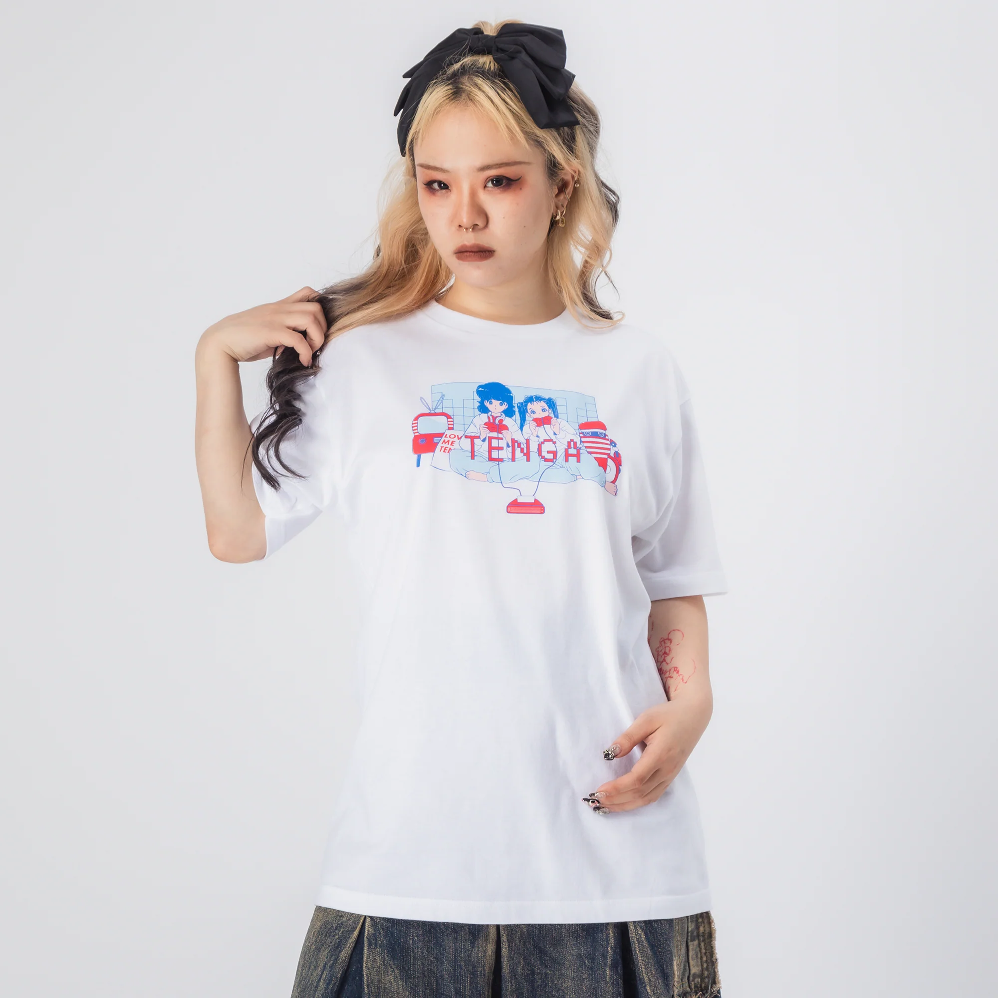 TENGA x Bob a.k.a En-Chan PLAY GAME 01 T-Shirt White - Image 5