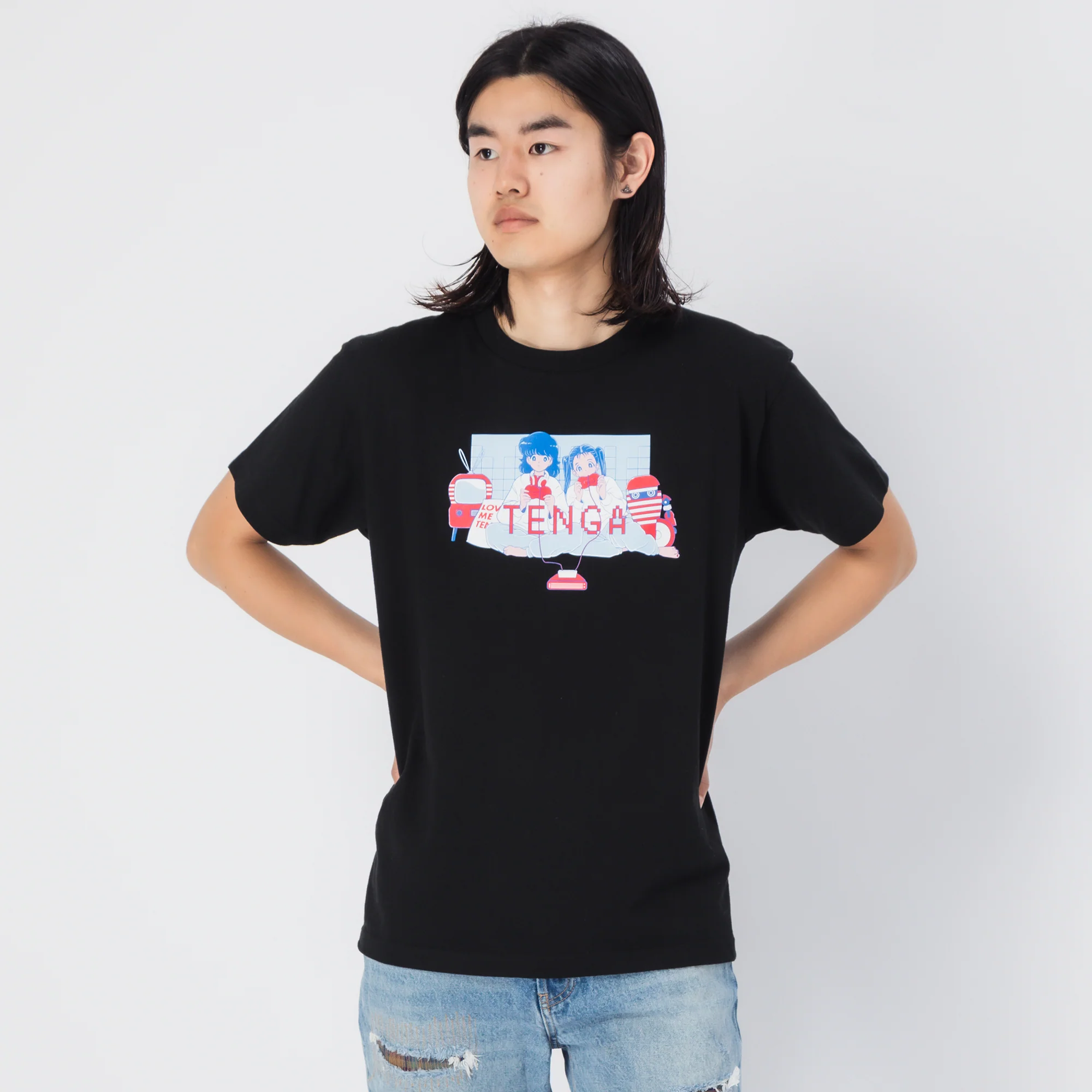 TENGA x Bob a.k.a En-Chan PLAY GAME 01 T-Shirt Black - Image 6