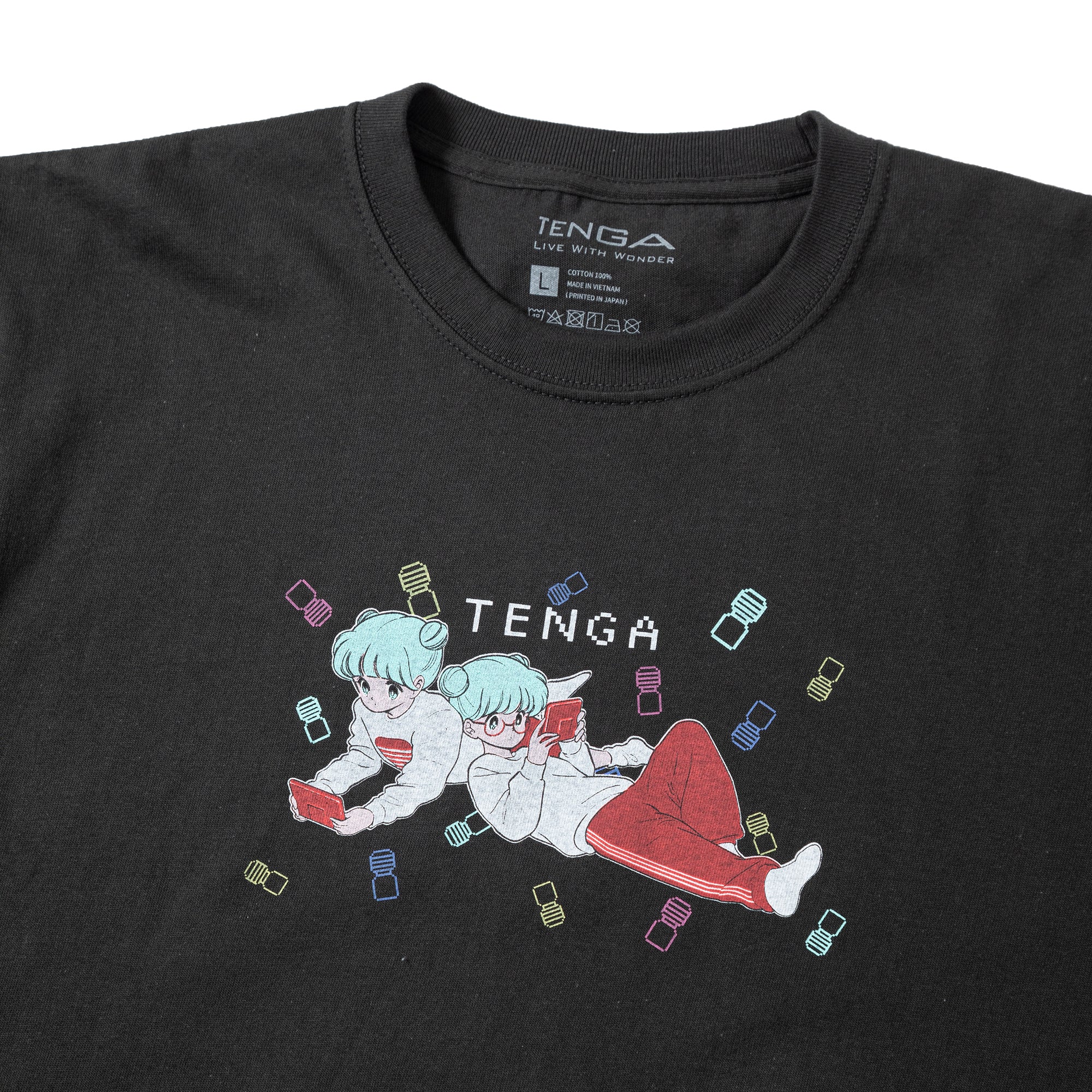 TENGA x Bob a.k.a En-Chan PLAY GAME 02 T-Shirt Smoky Black - Image 3