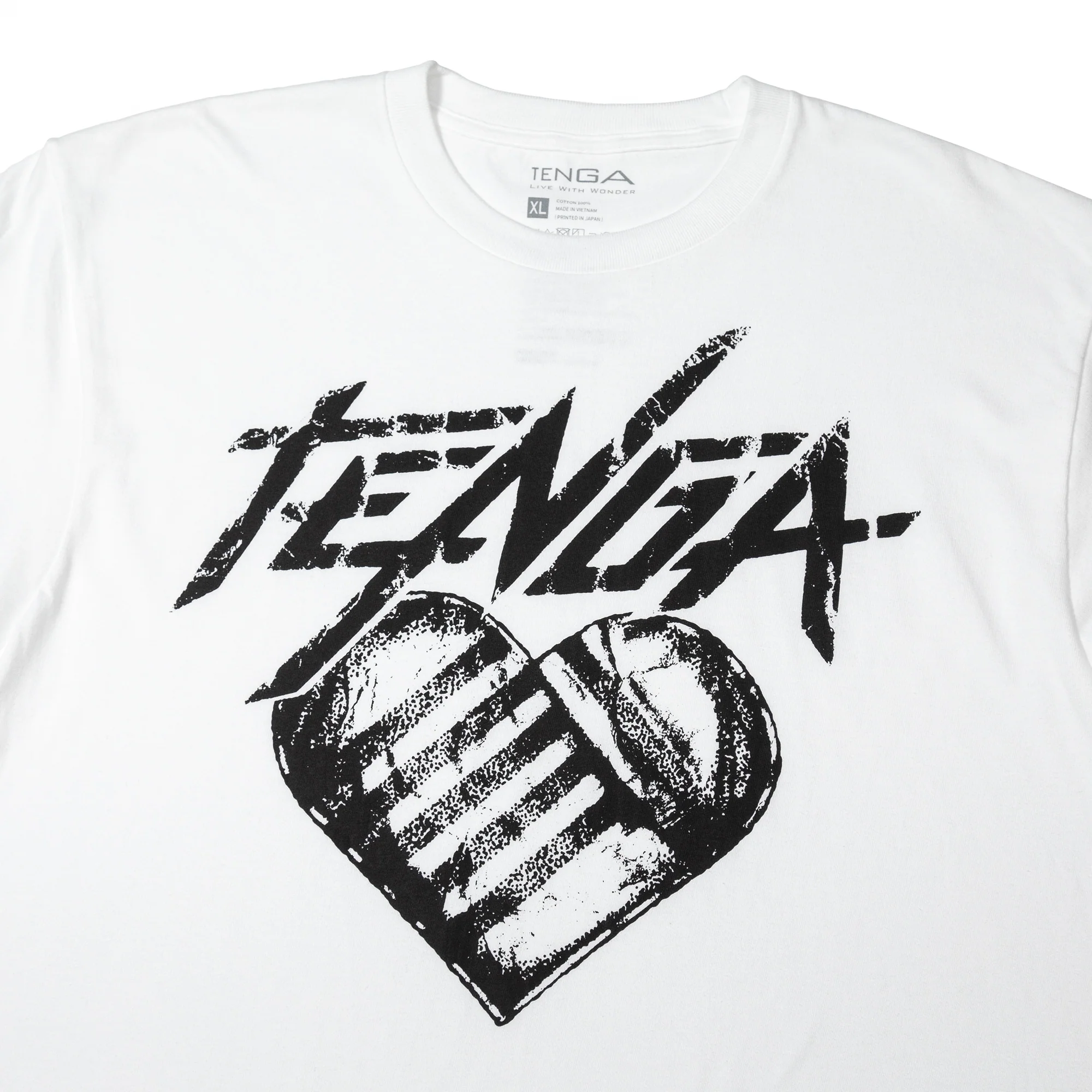 TENGA Hearts T-Shirt White - Image 3